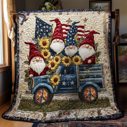 Blue Truck Gnome Parade WN2811053CL Quilt