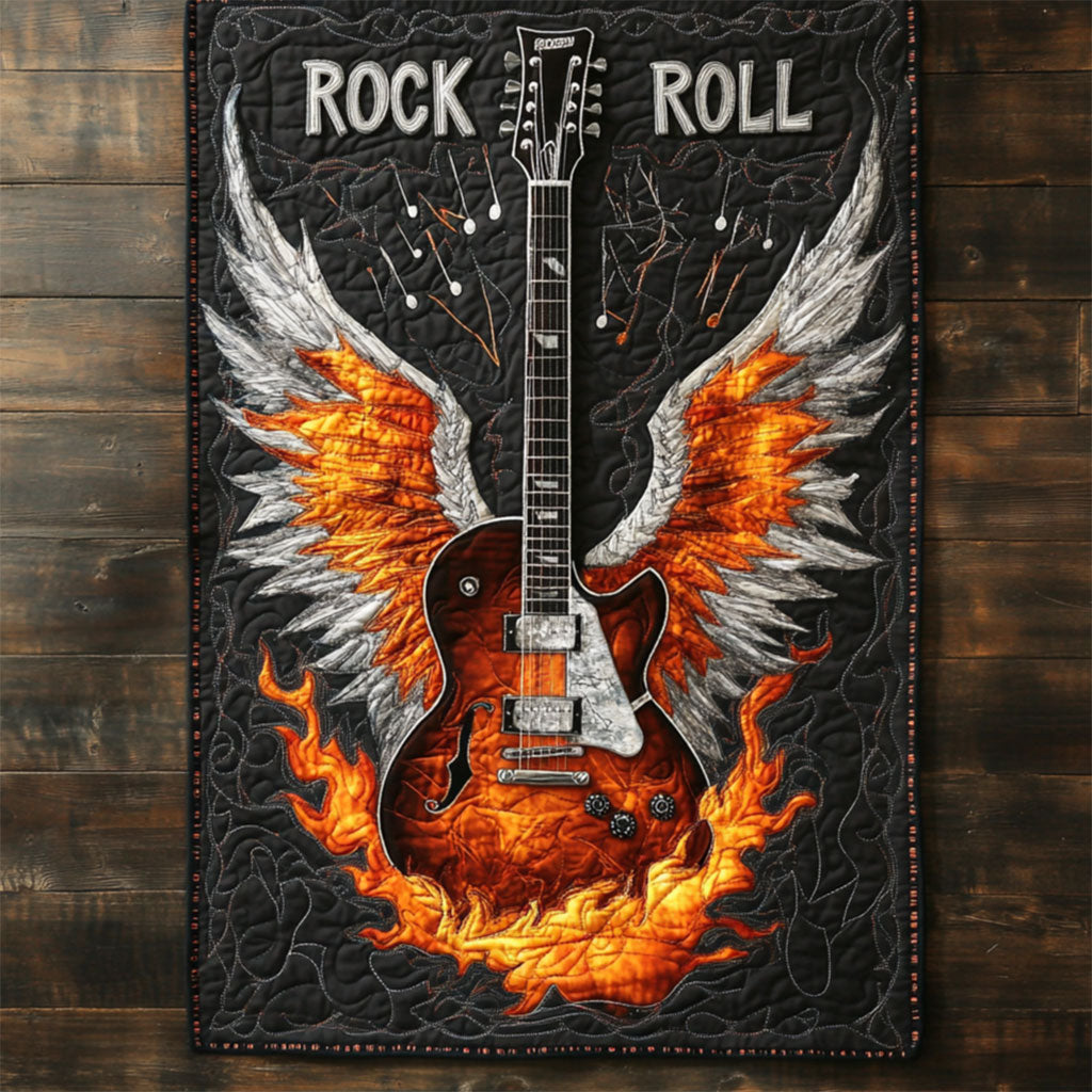 Flame Wing Guitar WY2504030CL Quilted Table Runner
