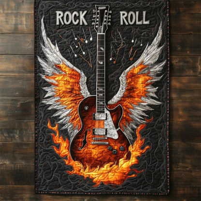 Flame Wing Guitar WY2504030CL Quilted Table Runner
