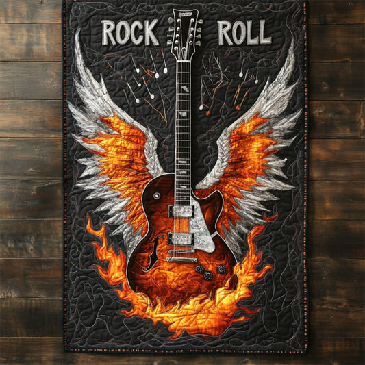 Flame Wing Guitar WY2504030CL Quilted Table Runner