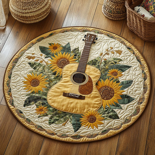 Sunflower Guitar WY2904066CL Quilted Round Mat