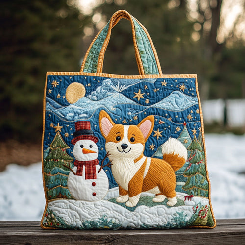 Winter Family Glow Snowman WN0511116CL Quilted Tote Bag