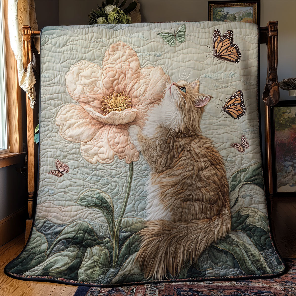Royal Cat In Garden WY2402054CL Quilt