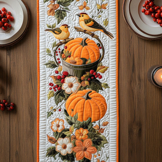 Goldfinch Birds In Autumn XR1609012CL Quilted Table Runner