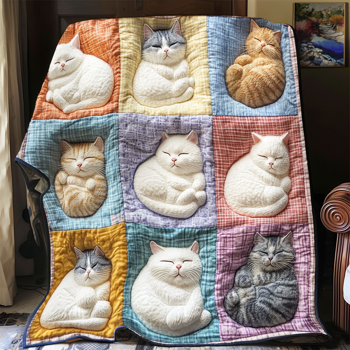 Cozy Cat Nap Patchwork YR1901047CL Quilt