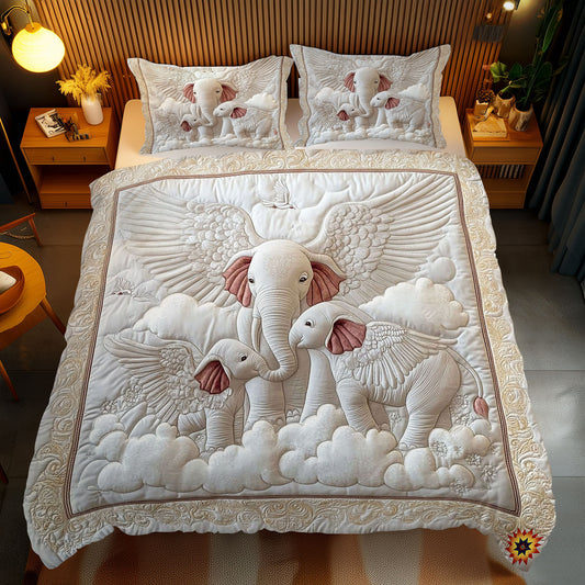 Angel Elephant Family WY2712074CL Duvet Cover Set