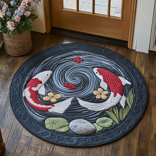 Eternal Koi CP0410037CL Quilted Round Mat
