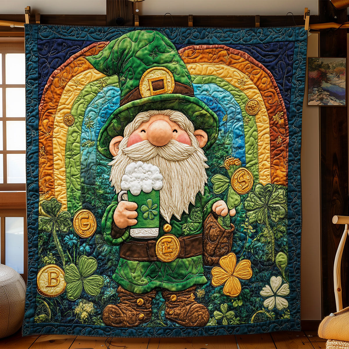 Gnome Over The Rainbow WN1407010CL Quilt
