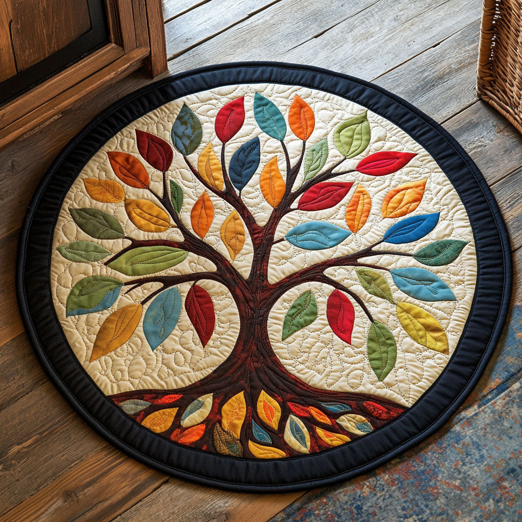 Leaf Harmony CP0207001CL Quilted Round Mat
