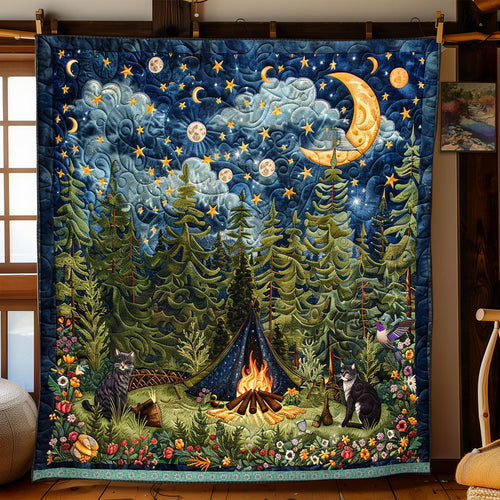 Dreaming Cat Camping WP1610020CL Quilt