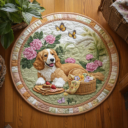 Picnic Dog WJ0905029CL Quilted Round Mat