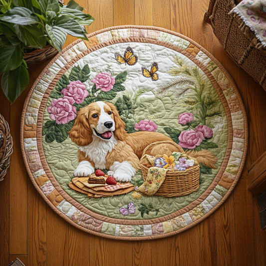Picnic Dog WJ0905029CL Quilted Round Mat