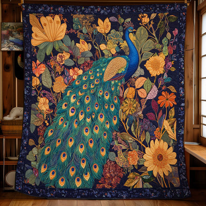 Peacock In Sunflower Garden WY0602178CL Quilt