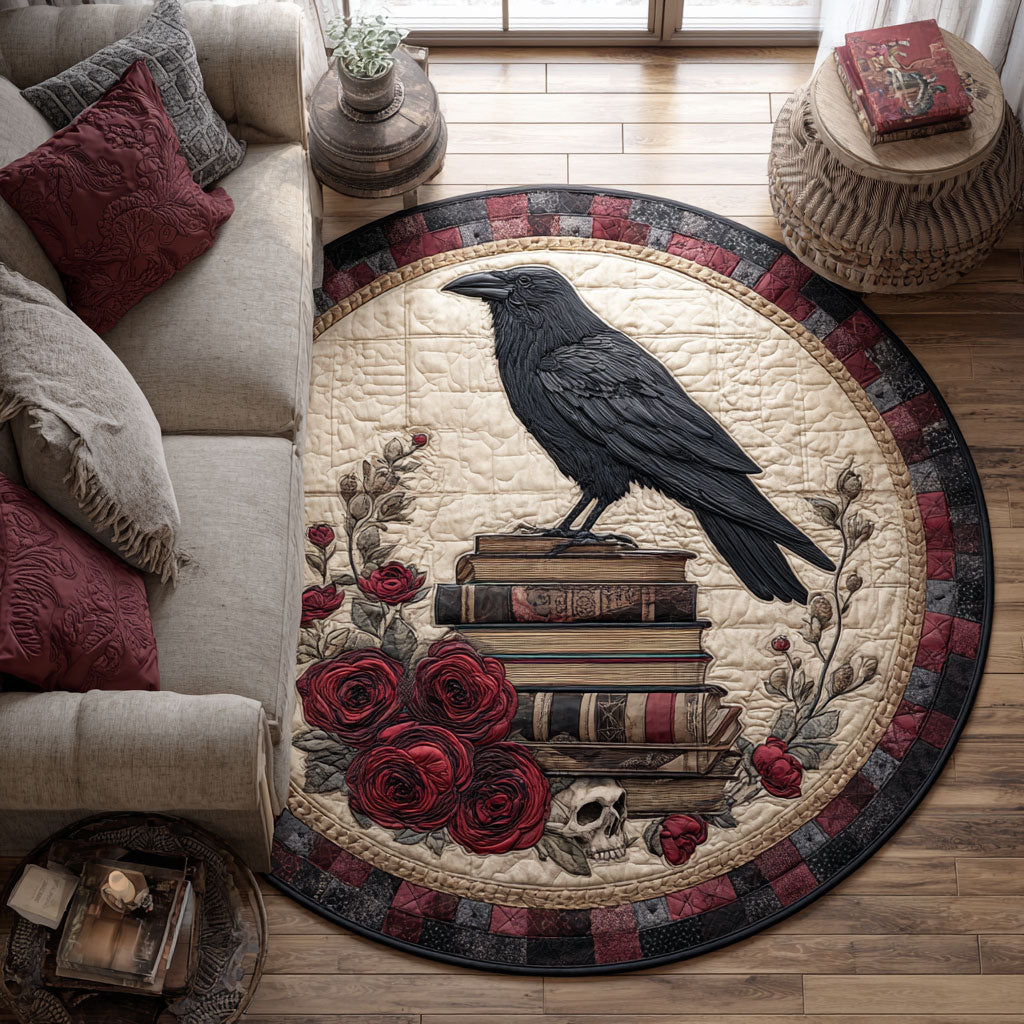 Mystic Raven Book CW0901081CL Quilted Round Mat