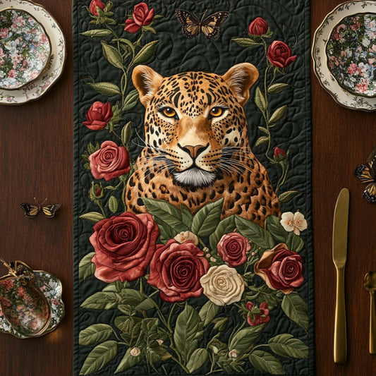 Leopard In Rose WY0506034CL Quilted Table Runner