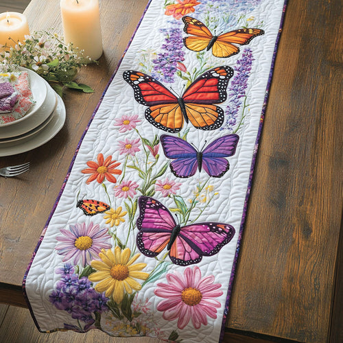 Butterfly Garden CW1501085CL Quilted Table Runner
