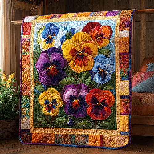 Beautiful Pansies Bloom CW3006001CL Quilt