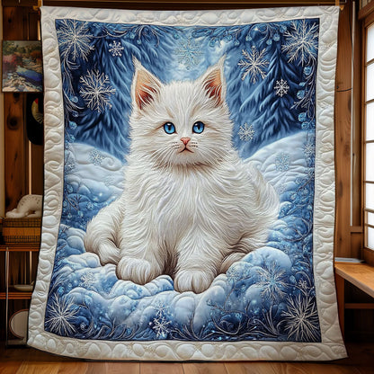 White Cat In Snow WY2712072CL Quilt