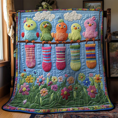 Happy Birds On A Wire WN2503072CL Quilt