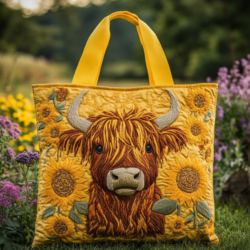 Cow Sunflower CW3009007CL Quilted Tote Bag