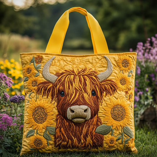 Cow Sunflower CW3009007CL Quilted Tote Bag