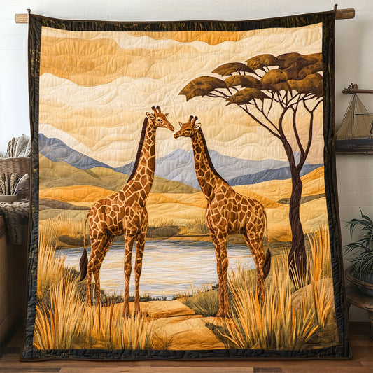 Giraffe African WP2404021CL Quilted Round Mat