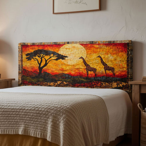 Sunset Giraffe WN2012087CL Quilted Headboard Slipcover