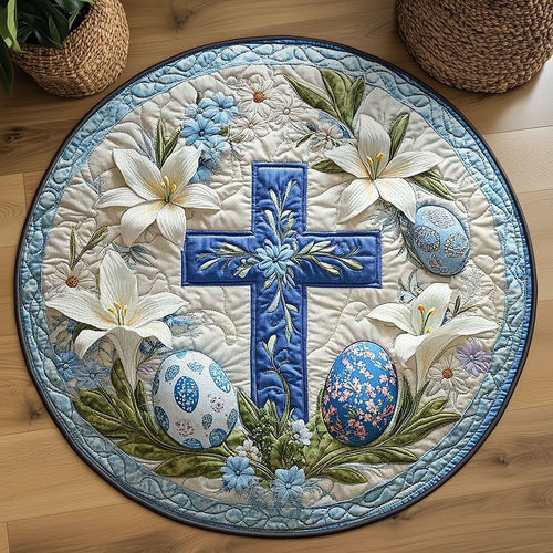Easter Cross Grace WN2203019CL Quilted Round Mat
