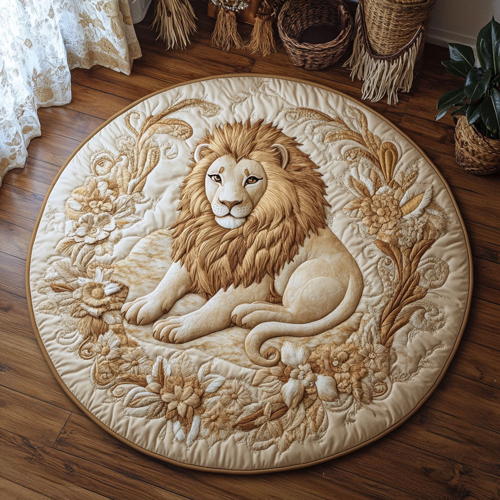 Noble Heart Lion WY3006128CL Quilted Round Mat