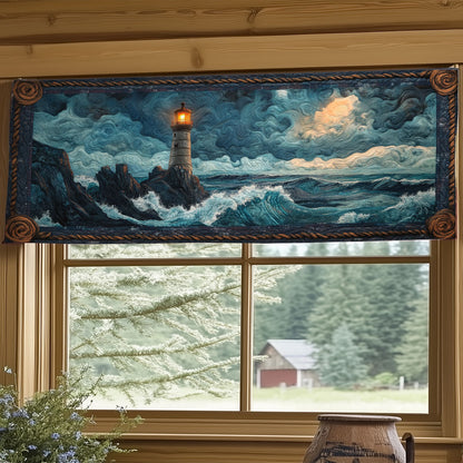 Mystic Stormy Lighthouse WY0406035CL Quilted Valance