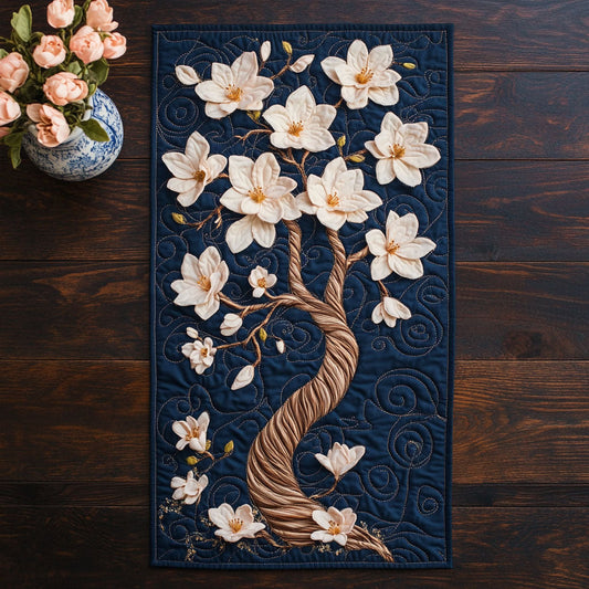 Charming Magnolia Flower WX0606010CL Quilted Table Runner