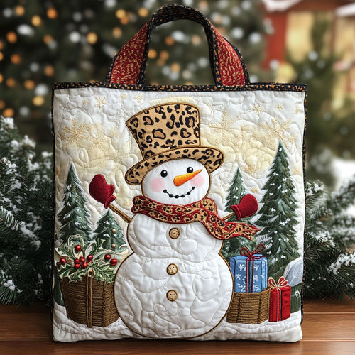 Festive Snowman CW1411066CL Quilted Tote Bag