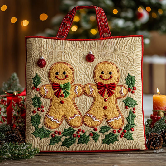 Snowberry Gingerbread WN0411083CL Quilted Tote Bag
