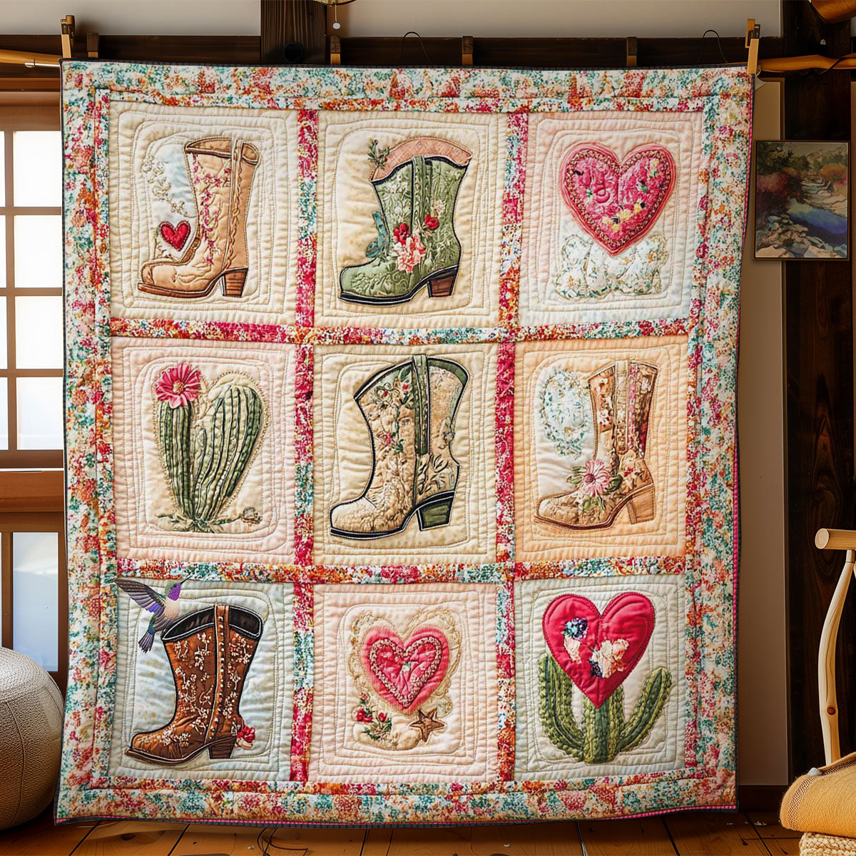 Cowboy’s Cactus Valentine WN0412063CL Quilt