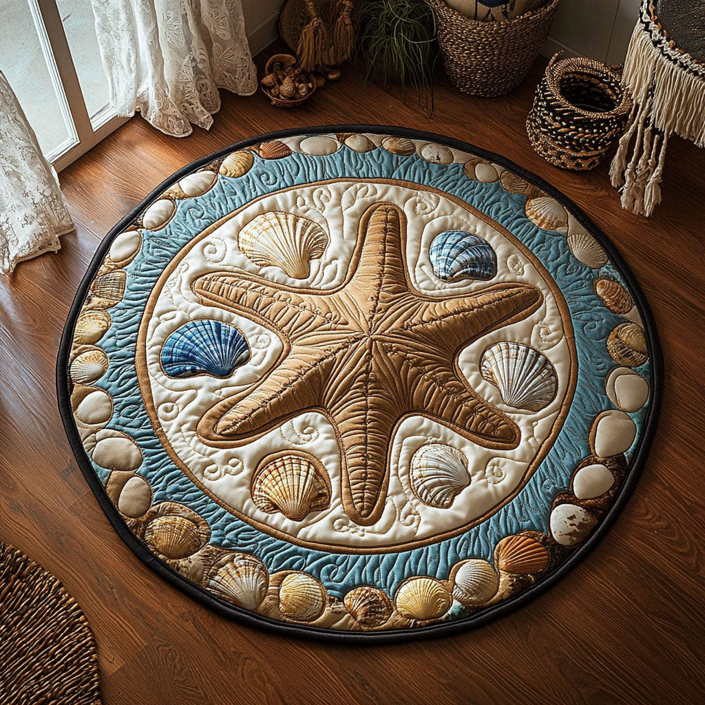 Starfish Garden WY3007054CL Quilted Round Mat
