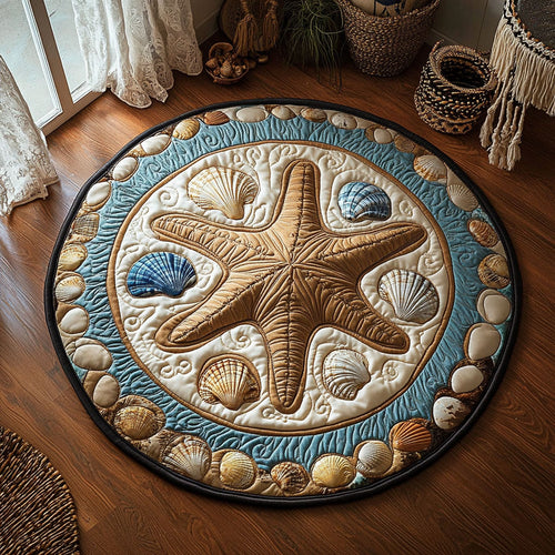 Starfish Garden WY3007054CL Quilted Round Mat