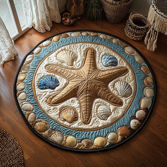 Starfish Garden WY3007054CL Quilted Round Mat