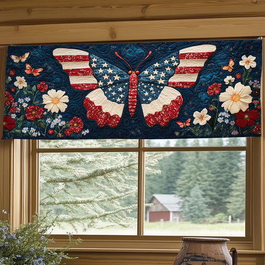 Patriotic Butterfly WJ0906030CL Quilted Valance