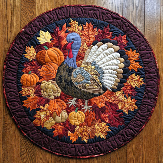 Thanksgiving Turkey WY2108023CL Quilted Round Mat