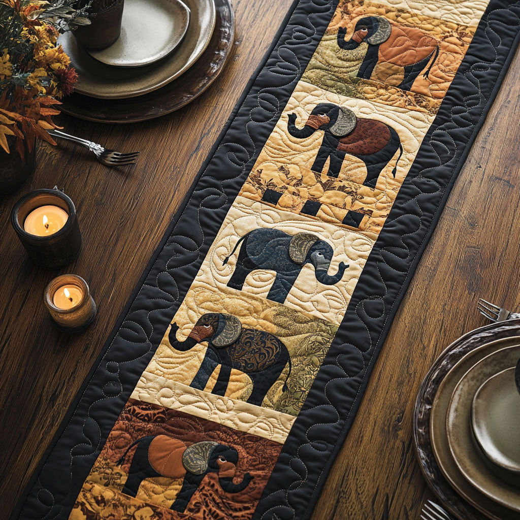 Mystic Elephant CW2305437CL Quilted Table Runner