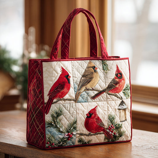 Winter Cardinal CW0711020CL Quilted Tote Bag