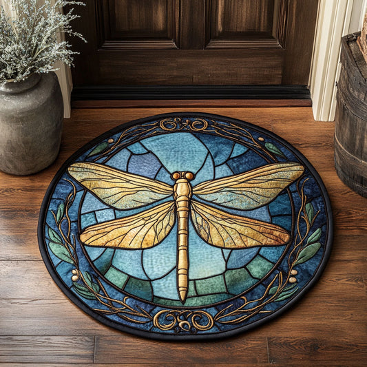 Majestic Dragonfly WX2605036CL Quilted Round Mat