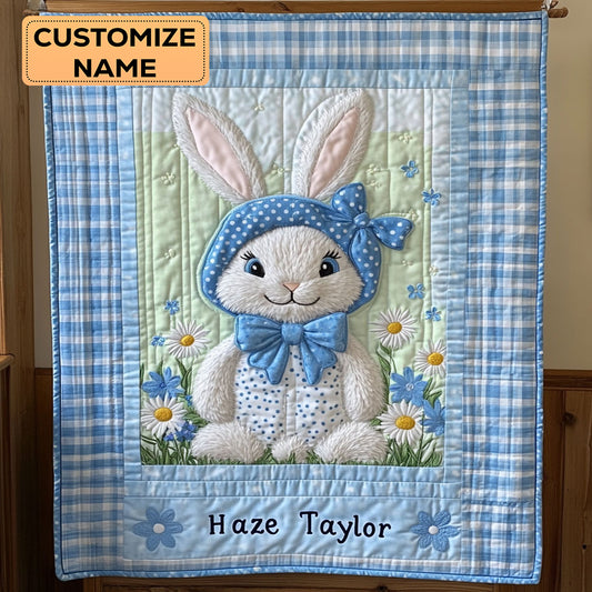 Blueberry Bunny WN1807005CL Personalized Baby Quilt
