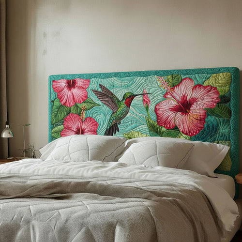 Flower Hummingbird WJ0512004CL Quilted Headboard Slipcover