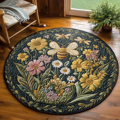 Floral Rug WY2203043CL Quilted Round Mat