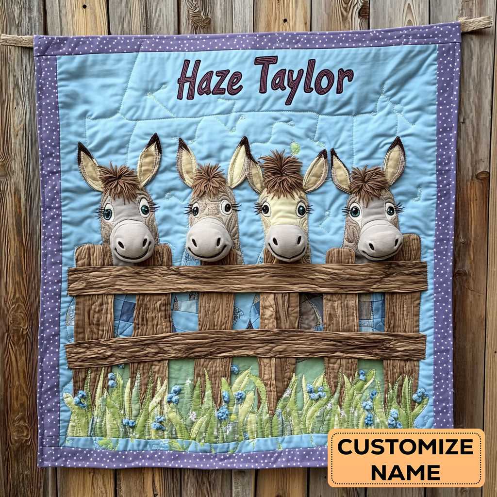 Donkey Crew WN1807029CL Personalized Baby Quilt