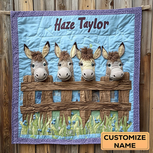 Donkey Crew WN1807029CL Personalized Baby Quilt