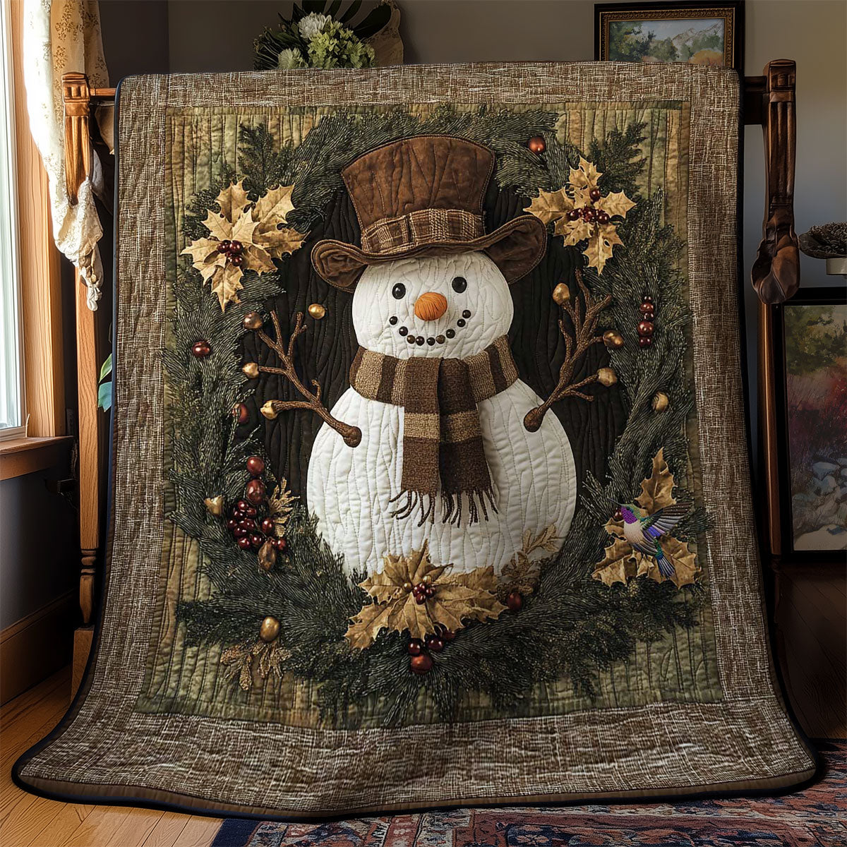 Holiday Snowman WN1211046CL Quilt