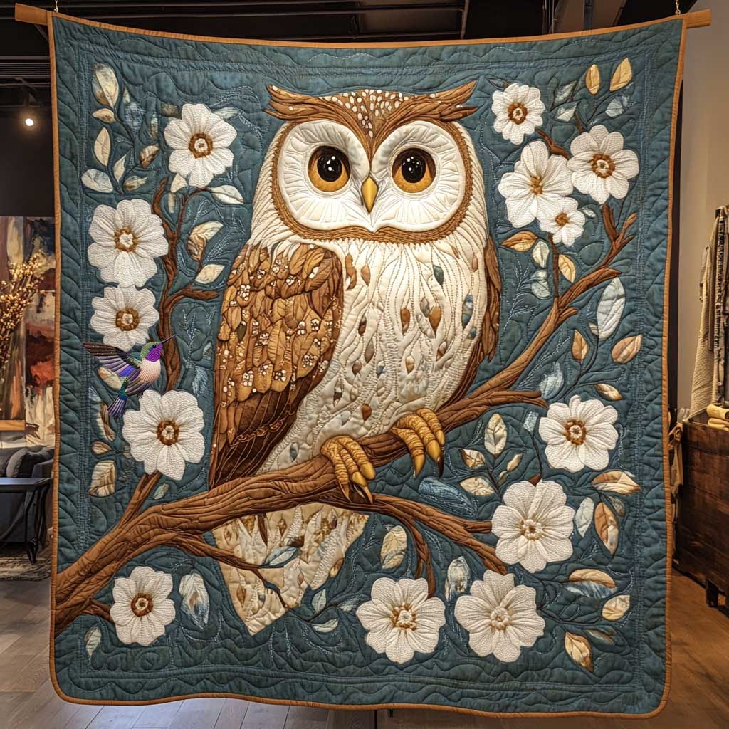 Serene Owl Floral WP1112026CL Quilt