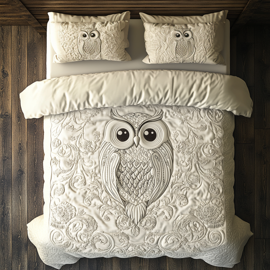 White Owl Abstract WY0901120CL Duvet Cover Set